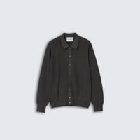 MAGIC STICK COLLARED KNIT MAFIA SHIRT (DUSTY GREIGE)