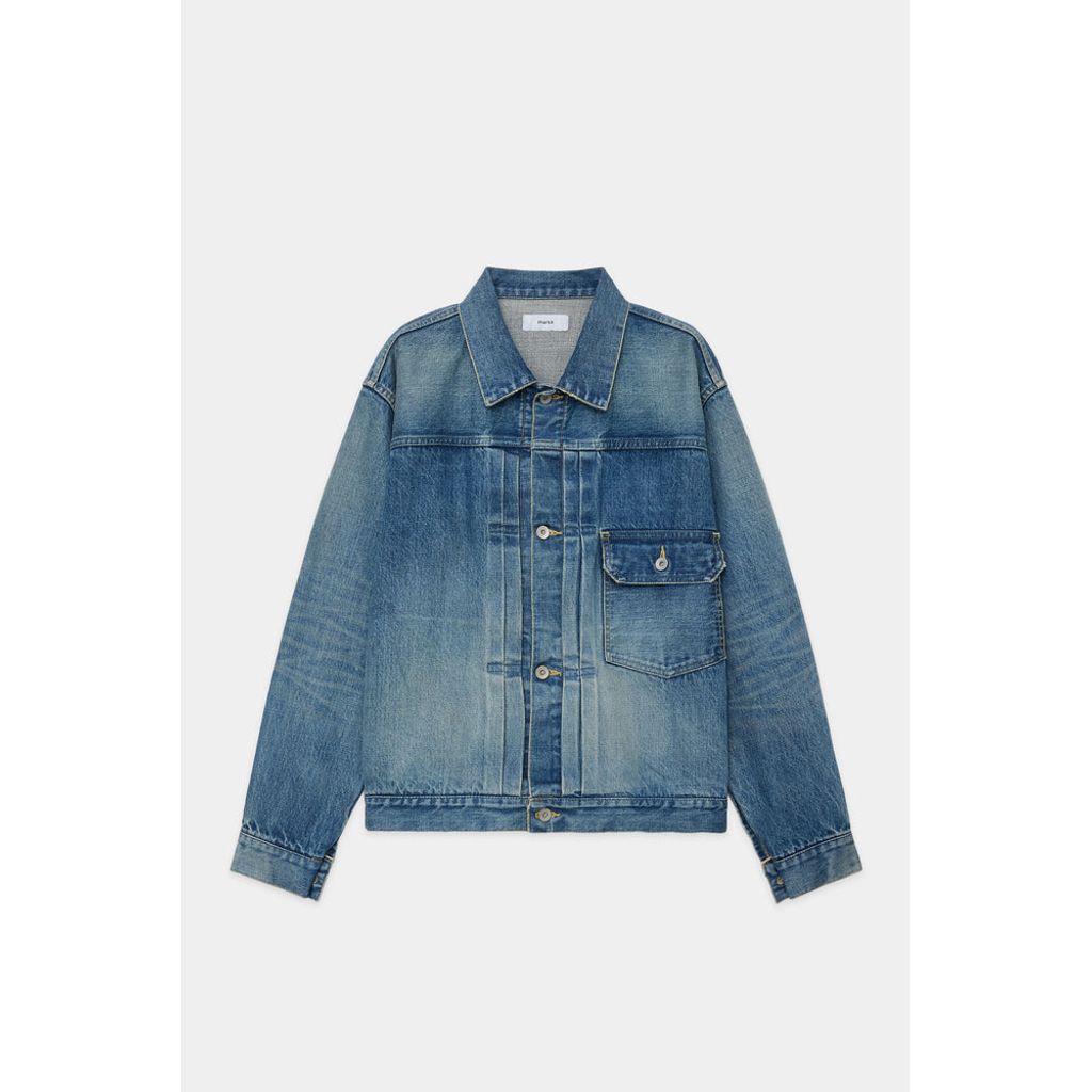 美品 marka 12oz COTTON DENIM JACKET TYPE-1 ORGANIC COTTON 12oz DENIM TYPE1 DENIM JACKET, Bleached