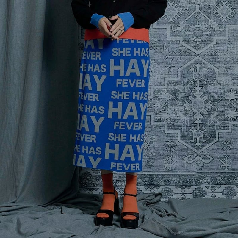 THOMAS MAGPIE SHE HAS HAY FEVER jacquared skirt