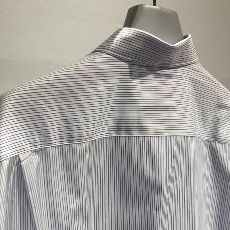 COMME des GARCONS HOMME 綿ストライプ 切換えシャツ | MAROON