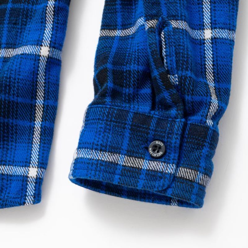 RATS COTTON FLANNEL BLUE CHECK SHIRT | MAROON