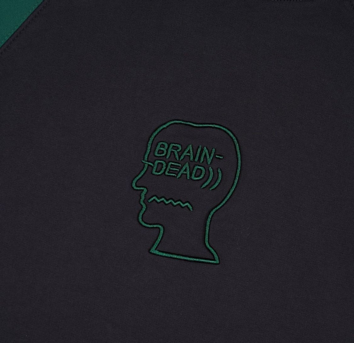 BRAIN DEAD Pigment Wash Logo Head Raglan Hoodie