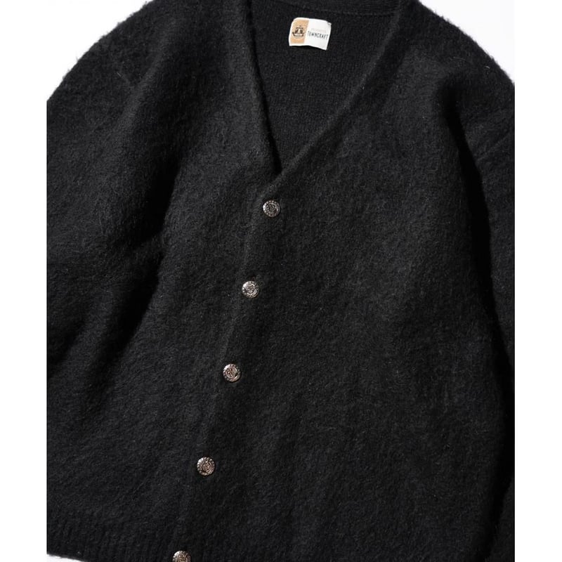 TOWNCRAFT vintage mohair stripe cardigan | MAROON