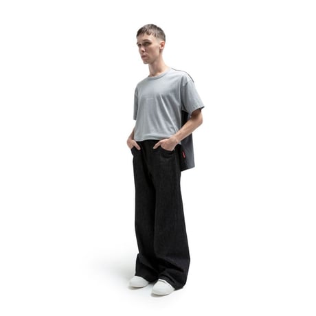 FUMITO GANRYU Red Label  Mantle Tee B - Heather Gr X Dark Heather Gr