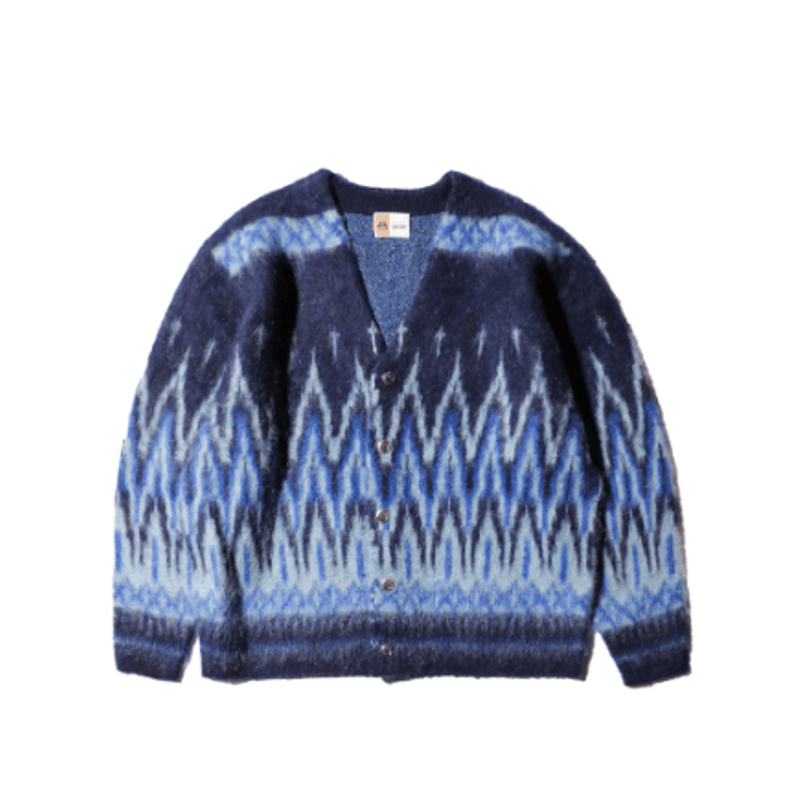 TOWNCRAFT vintage mohair stripe cardigan | MAROON