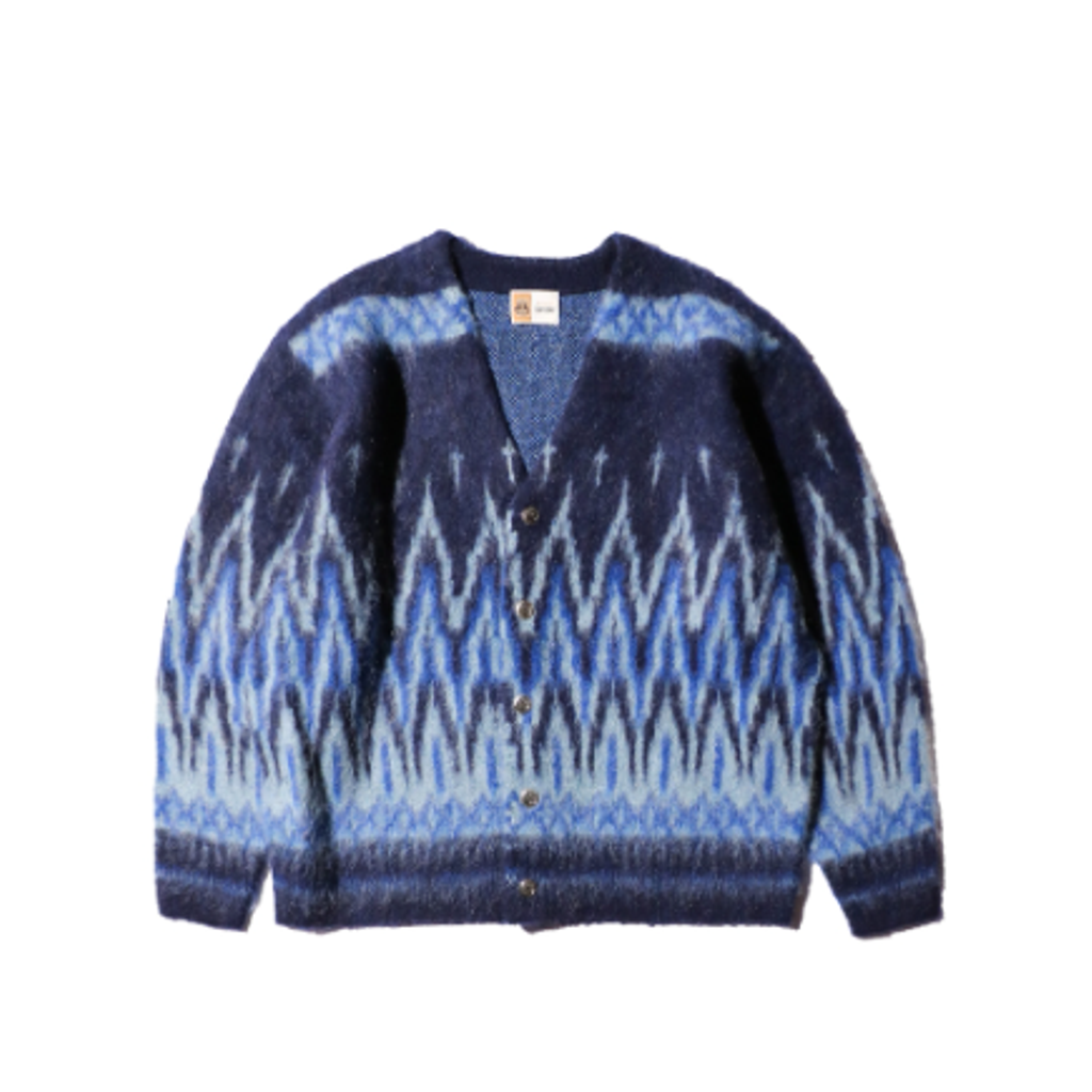 TOWNCRAFT vintage mohair stripe cardigan | MAROON
