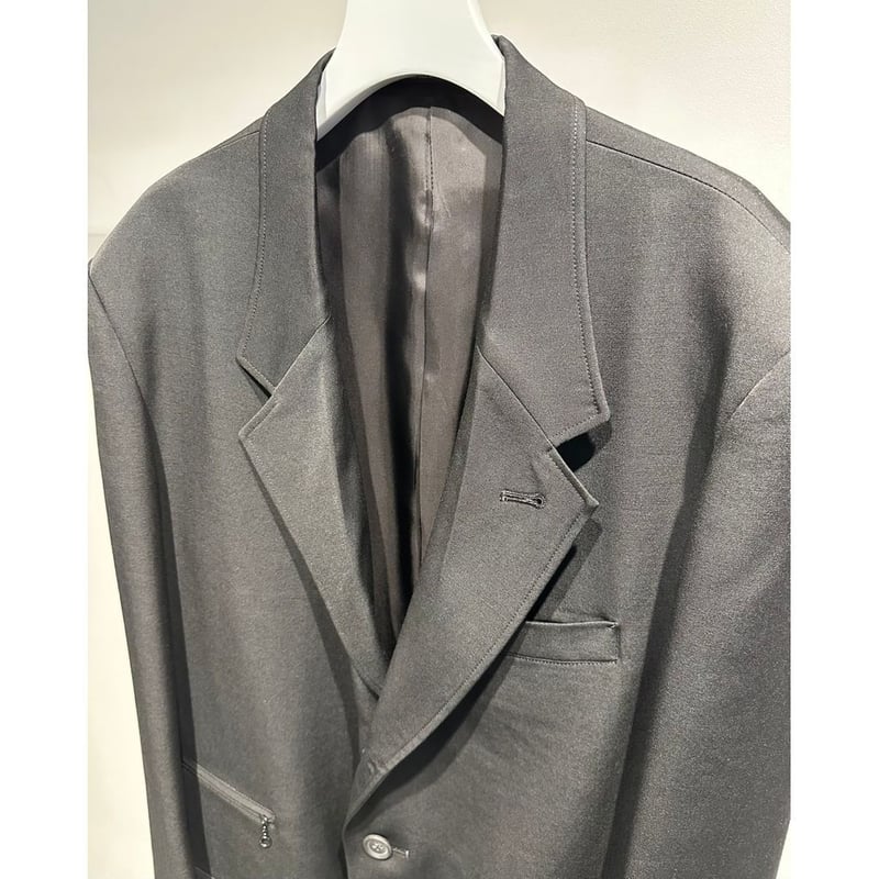 Y's for men WOOL GABARDINE COAT WITH STAND FRON