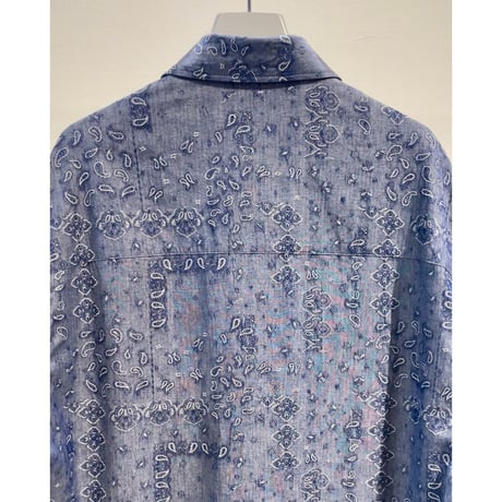 Y's for men DUNGAREE JACQUARD PATTERN SHIRT WITH TUCK COLLAR