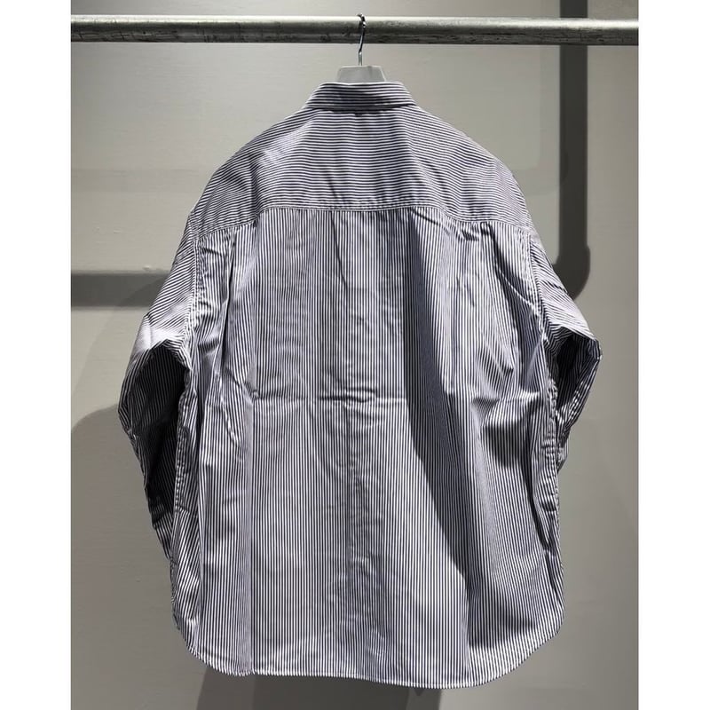 COMME des GARCONS HOMME 綿ストライプ×綿デニム 切換えシャツ