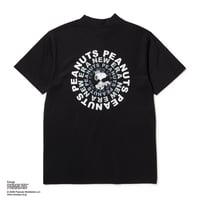 NEW ERA 半袖 ミッドネック Tシャツ Vintage PEANUTS ピーナッツ GOLF Circle ロゴ ブラック