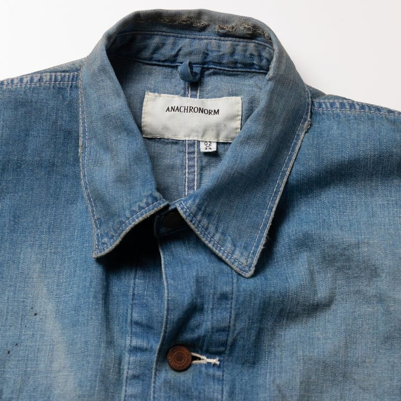 最終価格】anachronorm ダメージ加工カバーオール ANACHRONORM DAMAGED LIGHToz BM DENIM COVERALL |