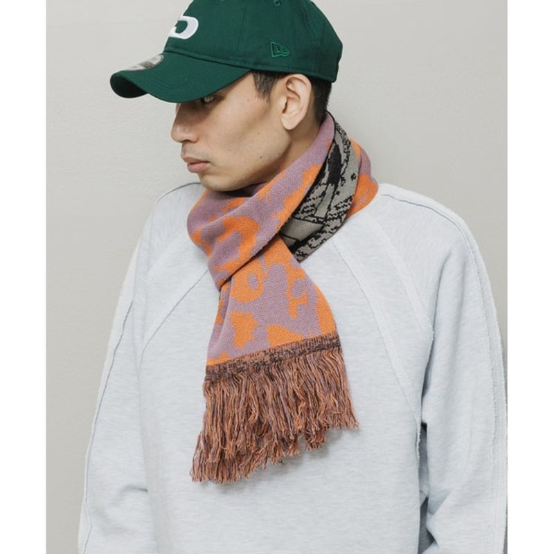 予約商品】BAL JACQUARD KNIT SOCCER SCARF | MAROON