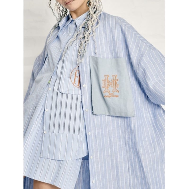 THOMAS MAGPIE Linen Stripe shirt one piece | MA