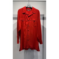Y's for men RAYON LAWN SHIRT WITH OPEN COLLAR