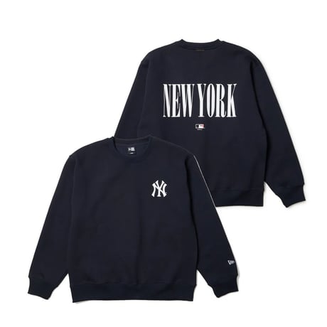 NEW ERA 裏毛 オーバーサイズド スウェット クルーネック Powered by GORO NAKATSUGAWA（MIN-NANO） ニューヨーク・ヤンキース ネイビー