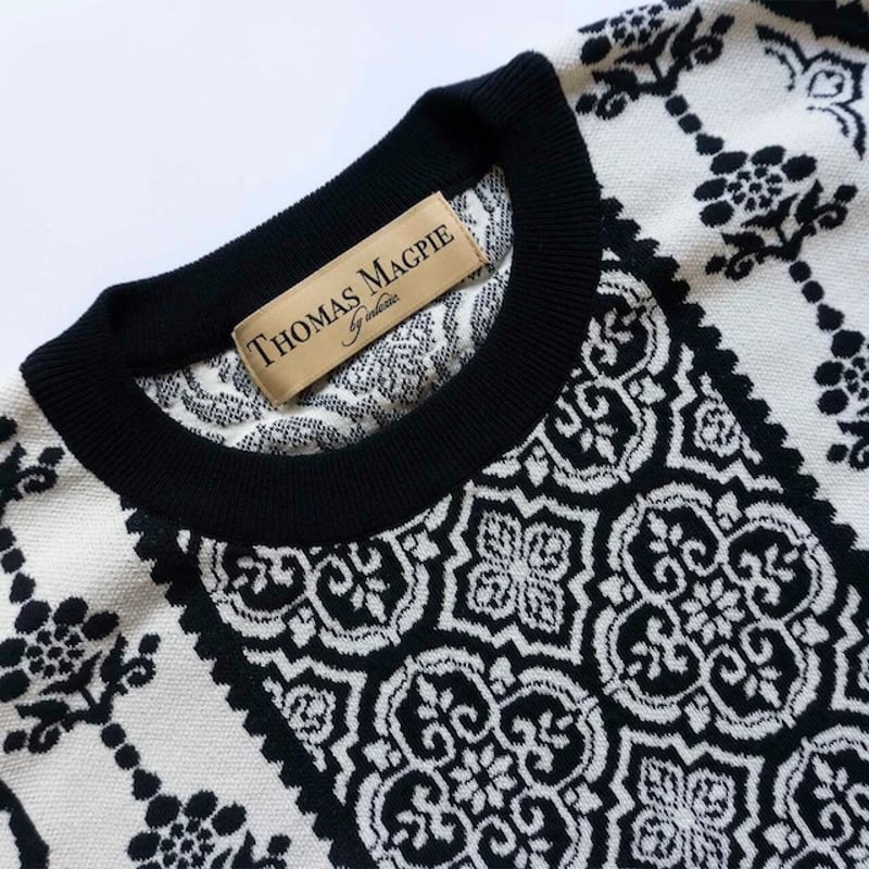 THOMAS MAGPIE damask knit トーマスマグパイ ニット | MAROON THOMAS MAGPIE damask knit トーマスマグパイ ニット | MAROON