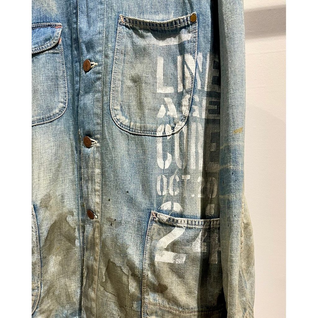 anachronorm ダメージ加工カバーオール　サイズ01 anachronorm (アナクローム) AN272-W DAMAGED LIGHToz BM DENIM