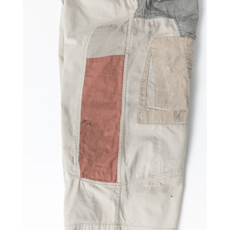 ANACHRONORM REMAKED MIX PANEL WIDE EASY PANTS BEIGE