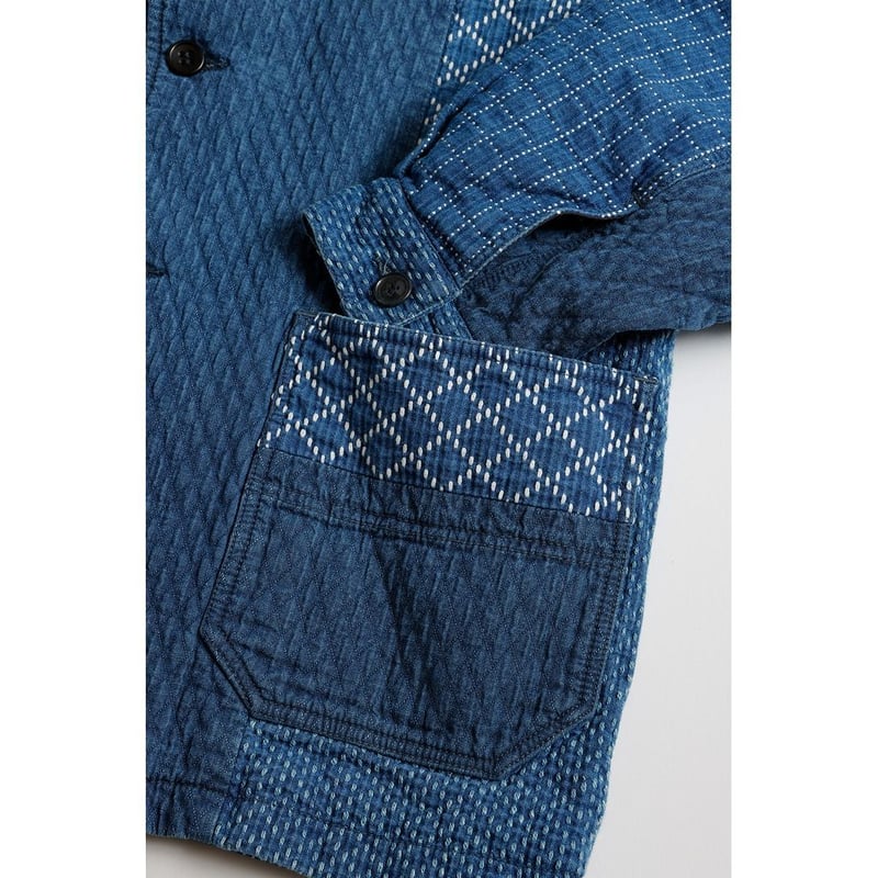 FDMTL PATCHWORK SPORT JACKET 3YR WASH | MAROON FDMTL PATCHWORK SPORT JACKET 3YR WASH | MAROON