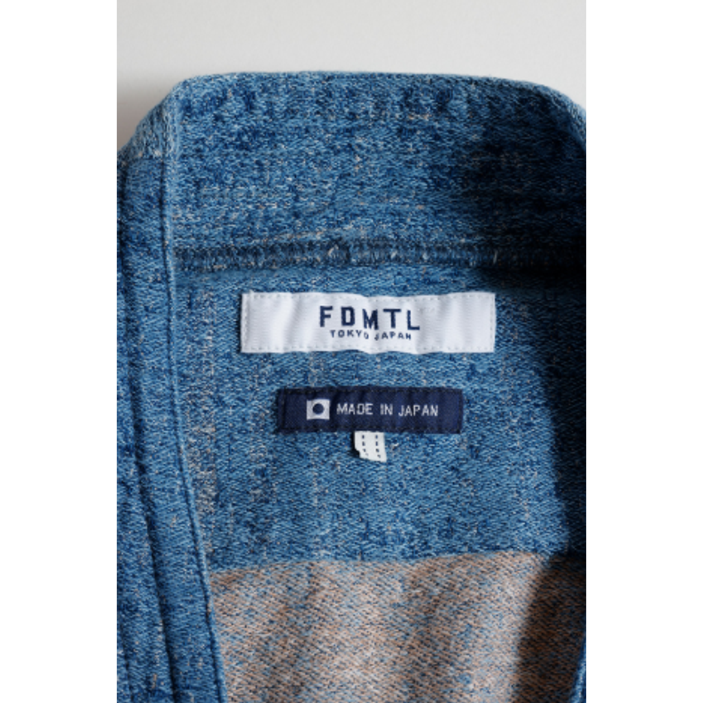 FDMTL BORO JAQUARD HAORI SHIRT 3YR WASH | MAROON