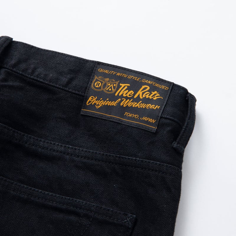 RATS BLACK DENIM PANTS STRAIGHT SILHOUETTE | MA...