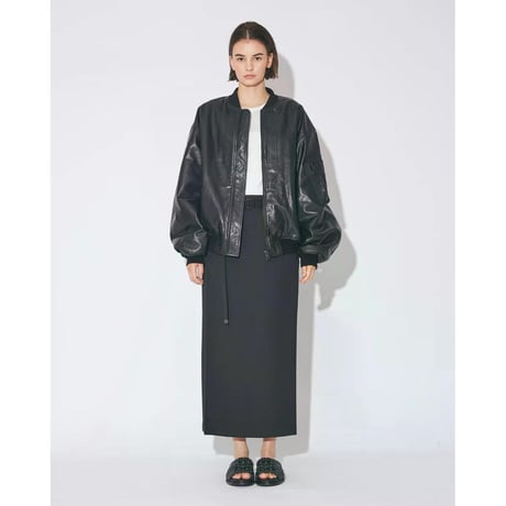 beautiful people light lamb leather fanshape MA-1blouson