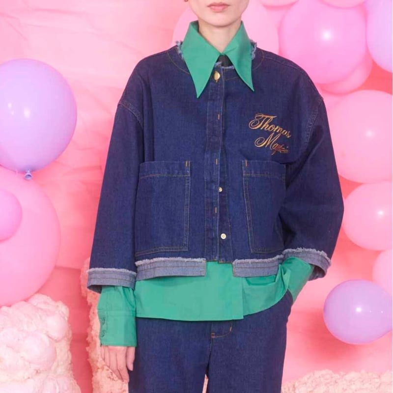 THOMAS MAGPIE denim shirt jacket | MAROON