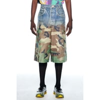 TOLQ  Gradation Printed Denim Pants×Cargo Shorts