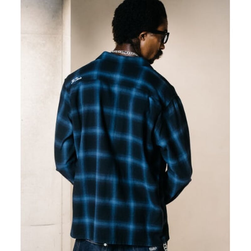 美品 CRIMIE クライミー オンブレチェック オープンカラーシャツ 長袖 CRIMIE（クライミー）の「OMBRE CHECK LONG SLEEVE SHIRT