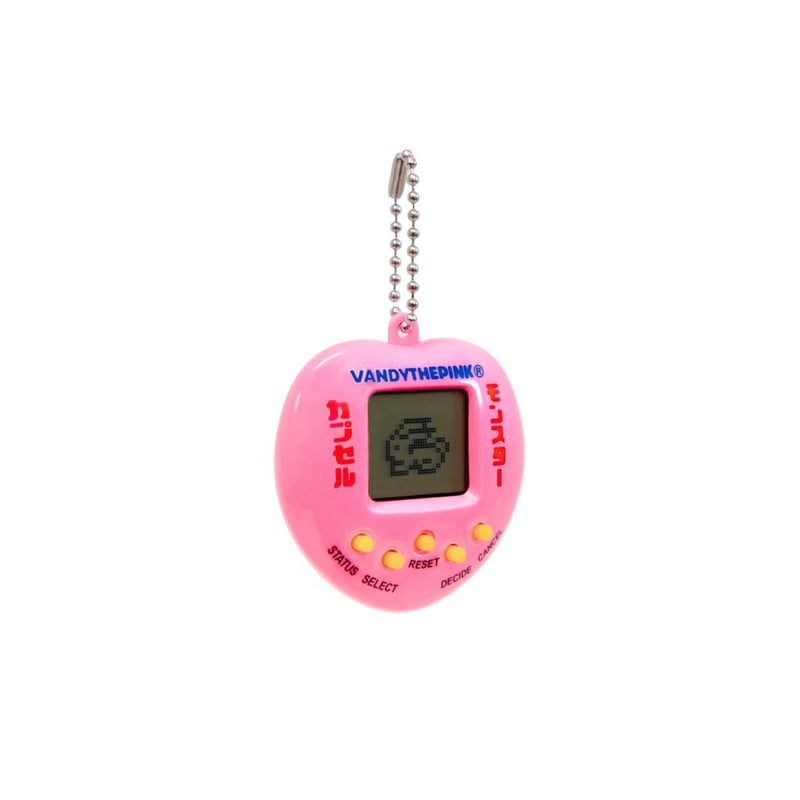 VANDY THE PINK PIXEL PET KEYCHAIN | MAROON