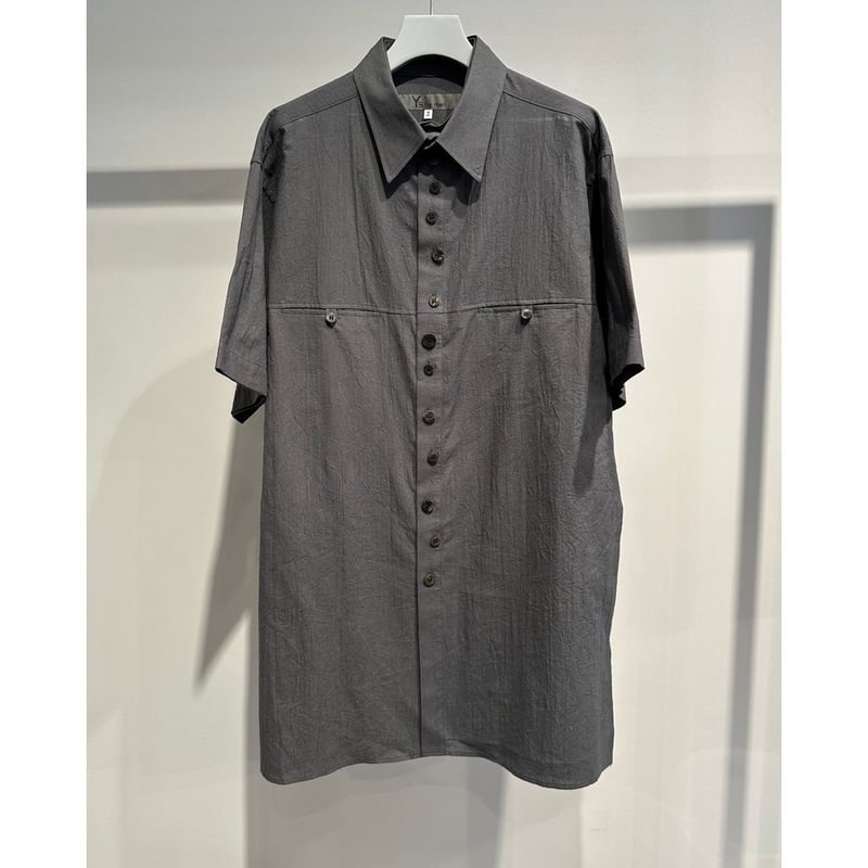 Y's for men 半袖シャツ ダークグレー Y's for men 60 WRINKLE LAWN SHORT SLEEVE SHIRT