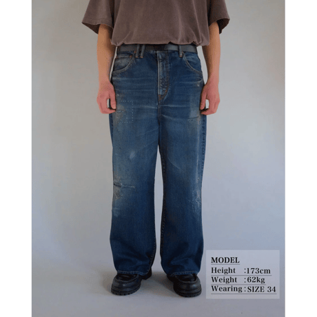 ANACHRONORM REMAKED WIDE 5P DENIM PANTS DARK INDIGO