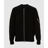 COMME des GARCONS HOMME BATONER W-NAME WOOL KNIT ZIP CARDIGAN（BLACK）