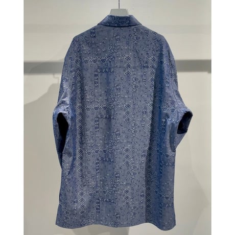 Y's for men DUNGAREE JACQUARD PATTERN SHIRT WITH TUCK COLLAR