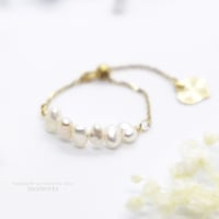 小粒淡水バロックパールのシンプルかわいいパールリング