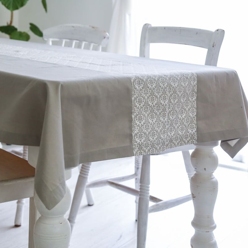 引っ張ってもズレないテーブルクロス ダマスク120㎝×190㎝ 3color展開