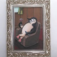 比毛ボーボ【ヒゲペンギン・額付】画家：浅羽容子