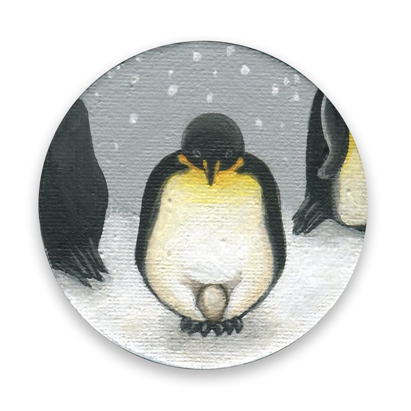 皇帝ペン一郎(包卵中)【エンペラーペンギン・ミニイーゼル付】画家