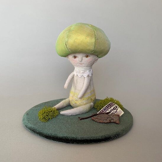 R*✿様 ♦︎作家Megmeg's Doll様の許可有り♧くまくん　きのこのお家 きのこのマッシュちゃん（ぬいぐるみ）制作：ami大久保美江 | 心しか