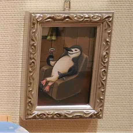 比毛ボーボ【ヒゲペンギン・額付】画家：浅羽容子