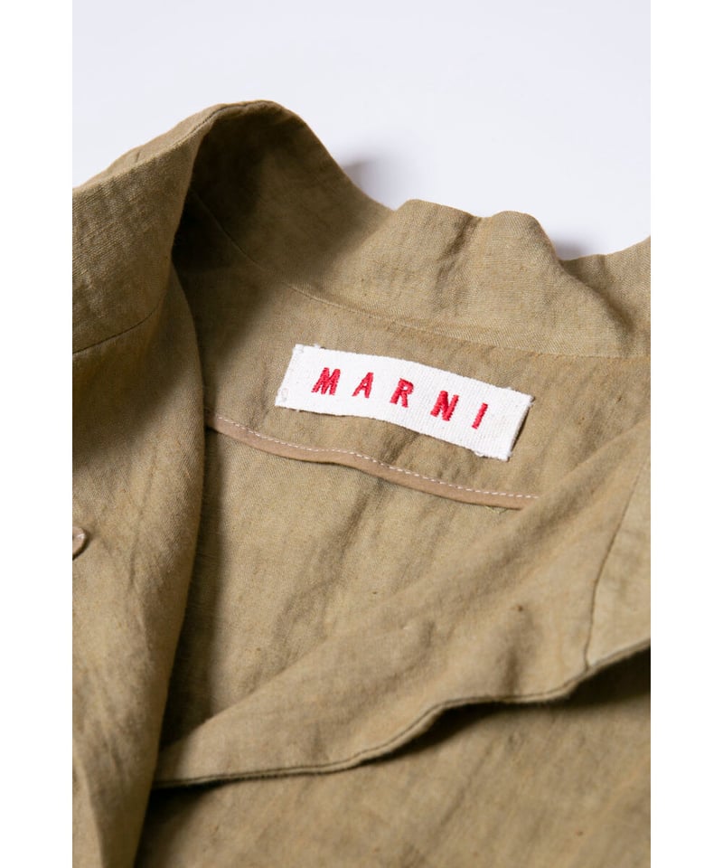 MARNI/マルニ/リネン半袖ジャケット/カーキ/サイズ38/E11GIMAJ51AOOTL2