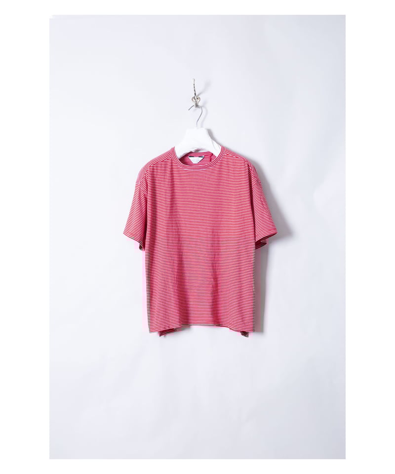 UNUSED/アンユーズド/ボーダーTシャツ/レッド×ホワイト/サイズ1