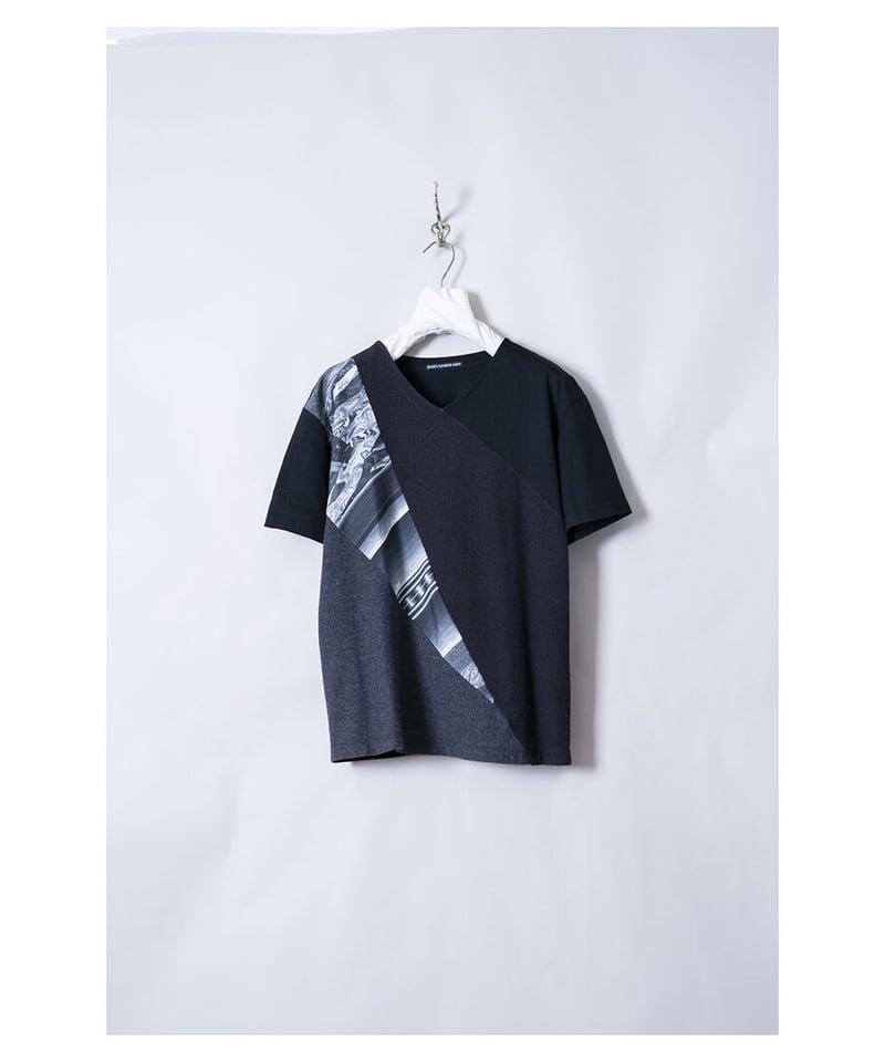 ISSEY MIYAKE MEN/イッセイミヤケメン/生地切替グラフィックプリントT 