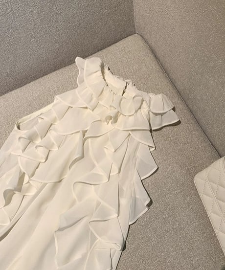 Frill Halter neck Chiffon Blouse