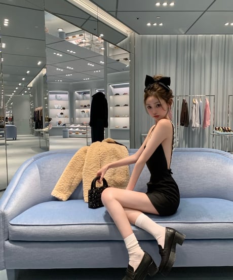 Rhinestone studs Backless Suspender Dress