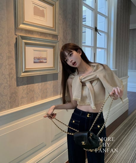 high-Waist Buckle Denim Pants