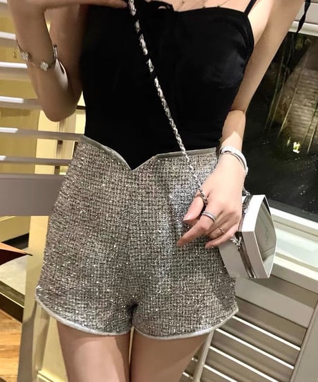 Silver Tweed short Pants