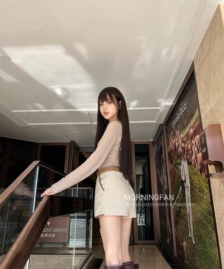 Piping Leather Skirt【ベルト付き】