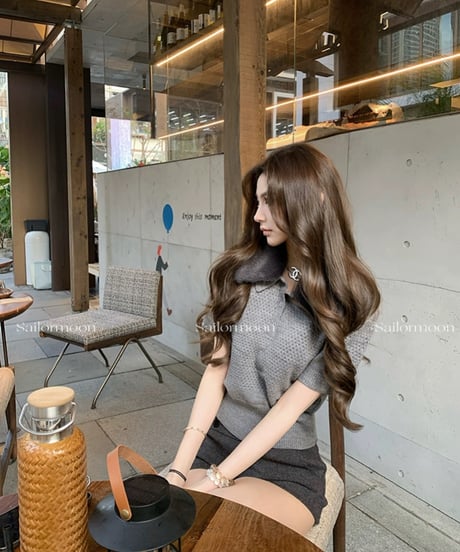 Faux Mink Fur Collar Knit