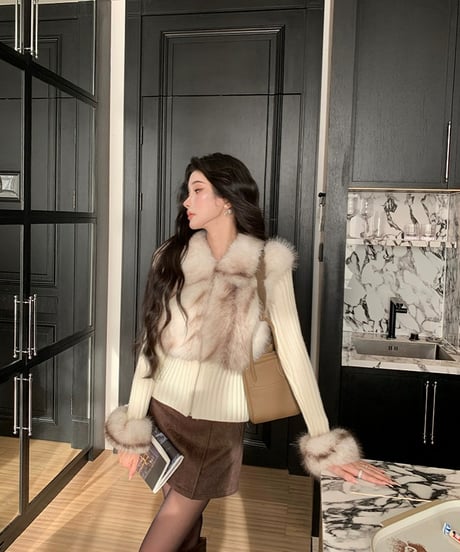 Fur Vest Knit Tops